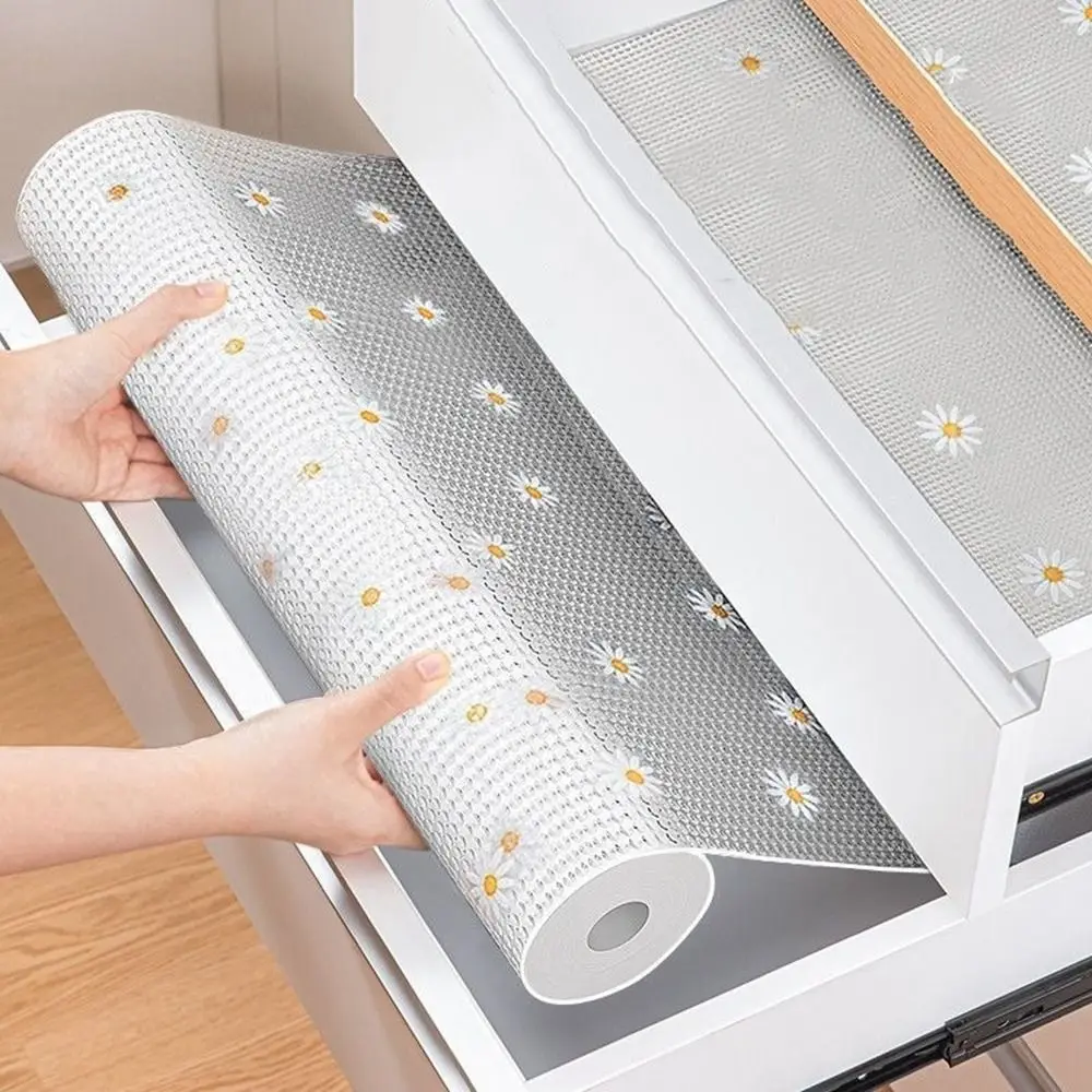 

Transparent 1 Roll Table Cover Kitchen Gadgets Daisy Mildew Refrigerator Mat Closet Placemat Drawer Mat Cupboard Pad