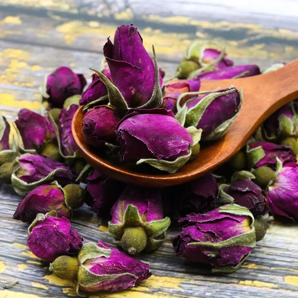 

2022 Chinese Tea Purple Rosebud Rose Buds Dried Flower Floral Herbal Green Food for Health Care tea pot