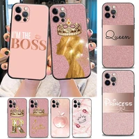 rose gold pink princess queen phone case for iphone 6 7 8 plus se 3 2020 2022 11 12 13 pro xs max mini xr x soft silicone cover