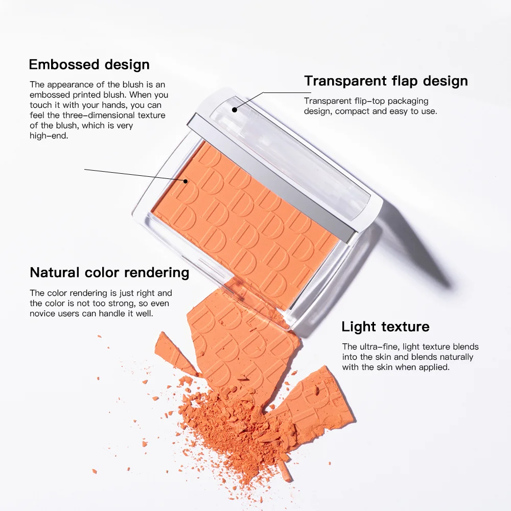Матовая Палитра Румян С Тиснением 6-цветная Пудра Для Лица Высоким Содержанием