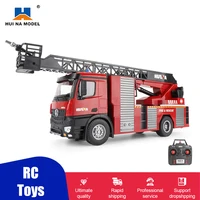 114 huina rc fire truck 22 channels electric car model engineering vehicle with working water spra and squirts toys for boys