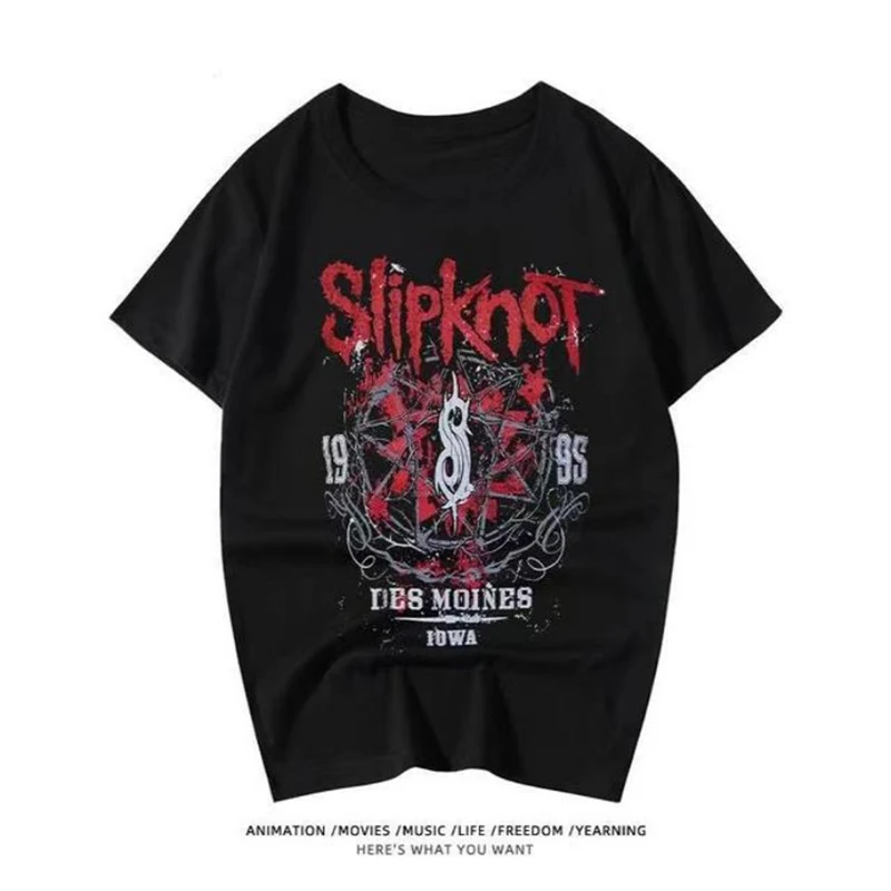 

Streetwear-Graphic-T-Shirts-Slipknots-for-Men-Y2k-Vintage-Cotton-Men-s-T-shirt-Oversized-Short