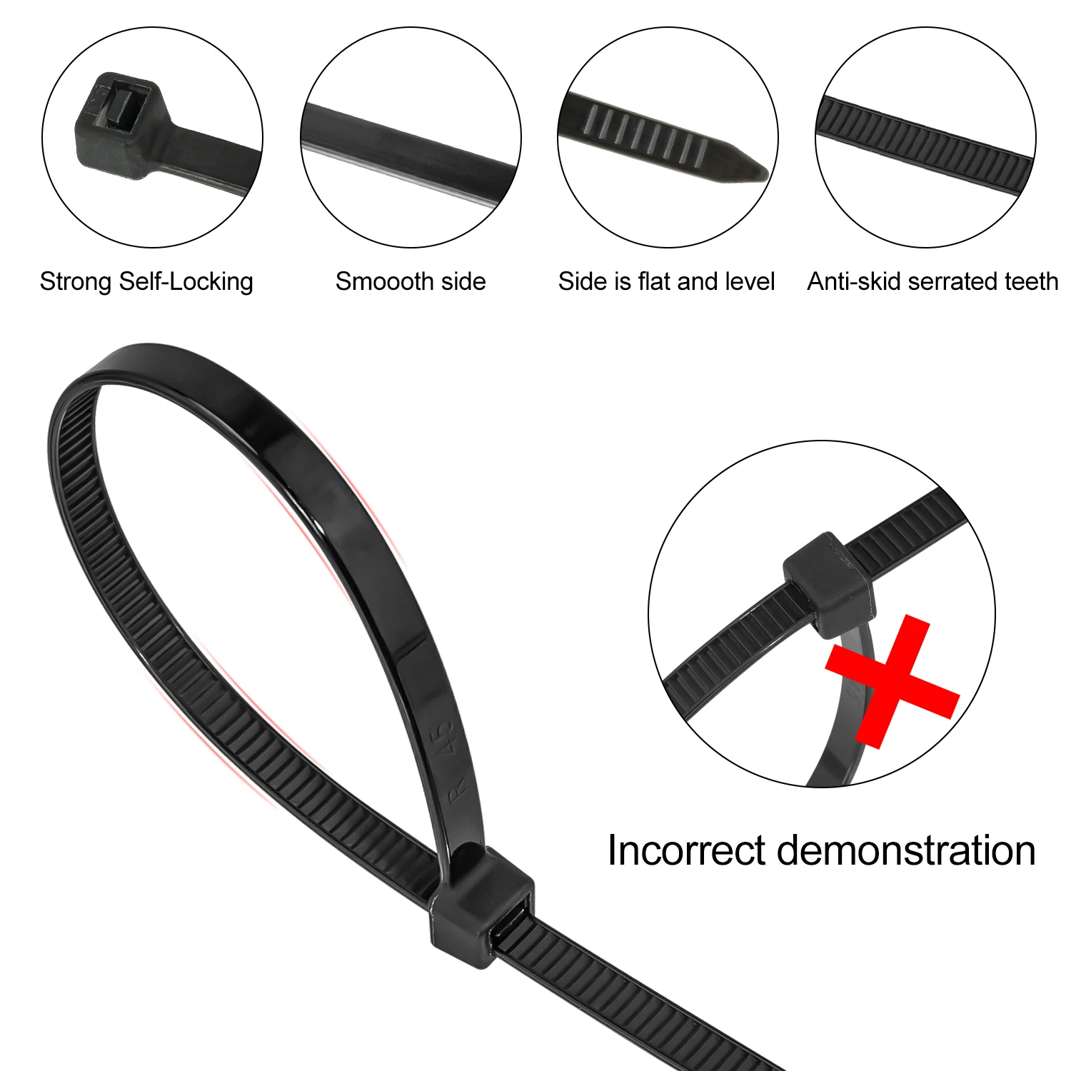 200 шт./упаковка разноцветные самоблокирующиеся нейлоновые кабельные стяжки
