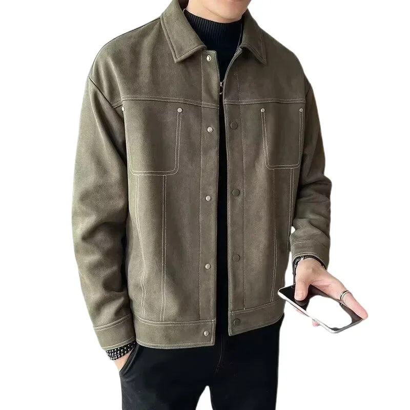 Осень2024 Модная мужская куртка свободного кроя Модный уличный стиль