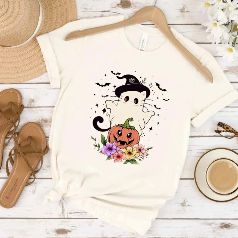

Pattern t-shirt short sleeve printing casual trend cute sweet clothing women's fashion women's casual Thanksgiving T-shirt.