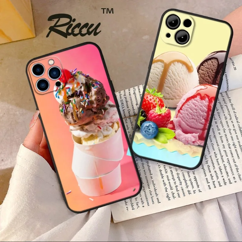 

Ice Cream Phone Case FOR IPhone 14 13 11 12 Pro 8 7 Plus X Pro MAX XR XS MINI Soft Silicone Sundae Covers