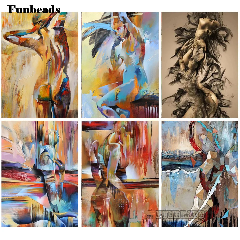 

Картина для алмазной вышивки с привлекательной женщиной, абстрактная Акварельная 5D Вышивка крестиком, картина для девушки в спальне FF6951