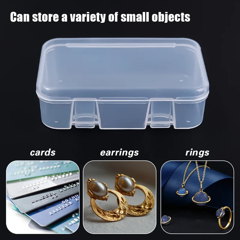 

Mini Plastic Box Rectangular Box Transparent Box Packing Box Storage Box Dustproof Durable Strong Jewelry Storage Case Container