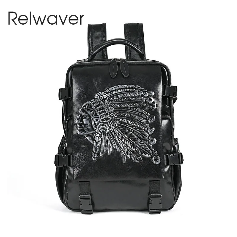 Мужской рюкзак из натуральной воловьей кожи Relwaver