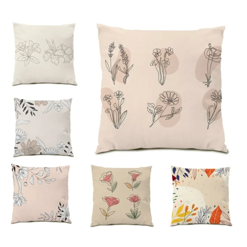 

45x45 Velvet Monstera Leaves Flower Printed Pillowcase Cushion Cover F2133 Decoration and Table Accessories