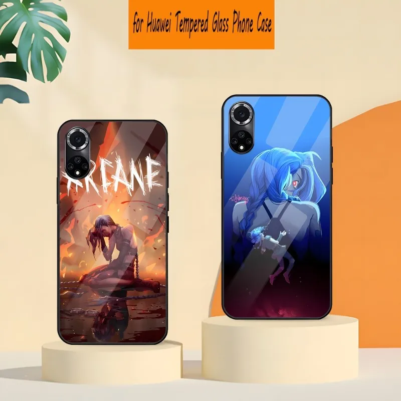 

Arcane Jinx Phone Case Tempered Glass For Huawei P30 P40 P50 P20 P9 Smartp Z Pro Plus 2019 2021 And Colorful Cover