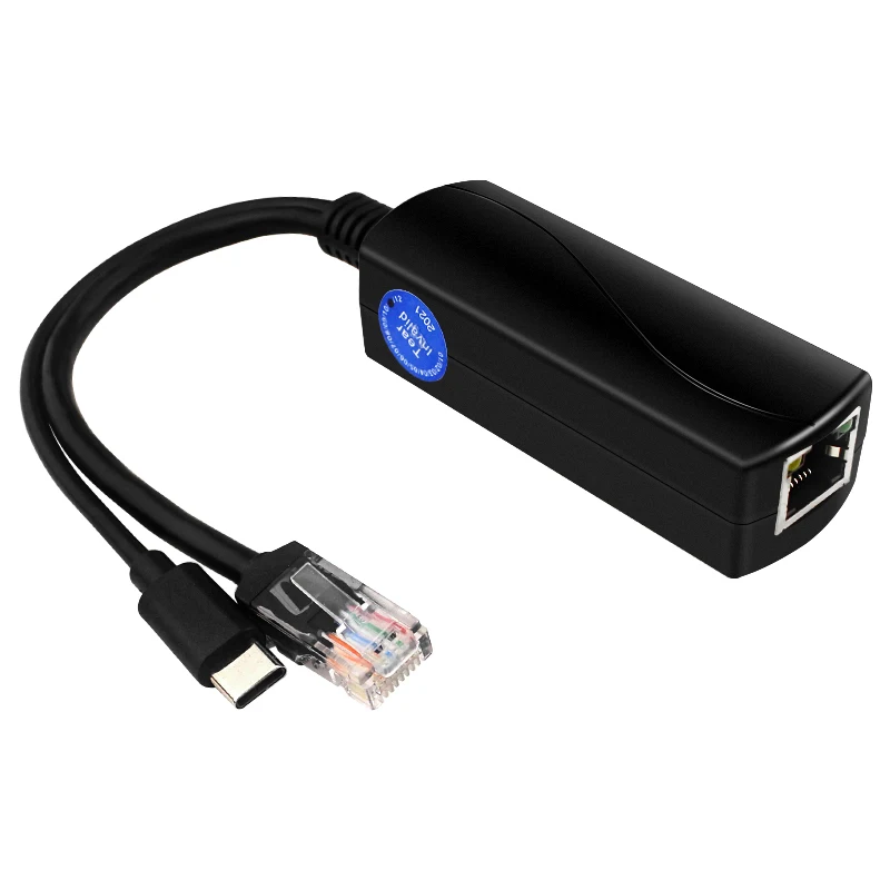 

Raspberry Pi USB Type C PoE сепаратор 1000 Мбит/с гигабитный PoE сплиттер 5 в 4 а Тип C коннектор для Raspberry Pi 5