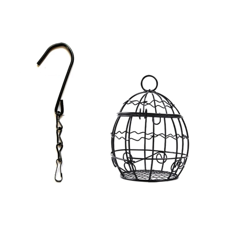 Black Iron Yard Garden Bird Feeder Tray Bird House Pet Feeder Squirrels-proof Installation House Feeder 50lb