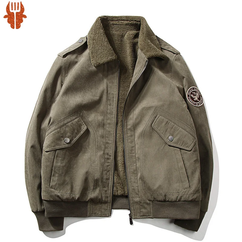 

Men Wool Coats Winter Bomber Jacket FURY Tactics Military Jackets Male Warm Pilot Jackets Outwear Casual Fleece Embroidery Coats