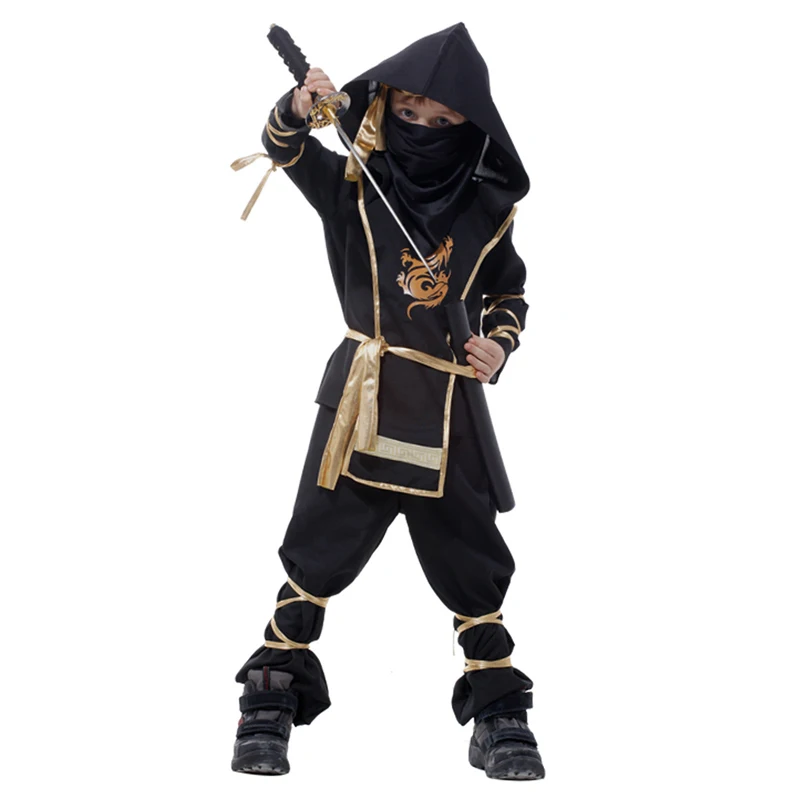 

Purim Boy The Masked Ninja Costume Book Week Samurai Outfit Cosplay Carnival Halloween Fancy Party Dress
