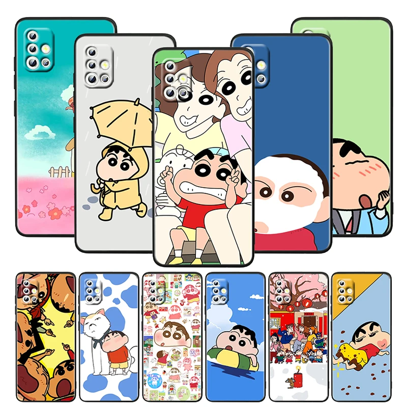 

Cartoon Shinchan Crayon For Samsung Galaxy A52S A72 A71 A52 A51 A12 A32 A21S 4G 5G Funda Soft Black Phone Case Capa Cover Coque