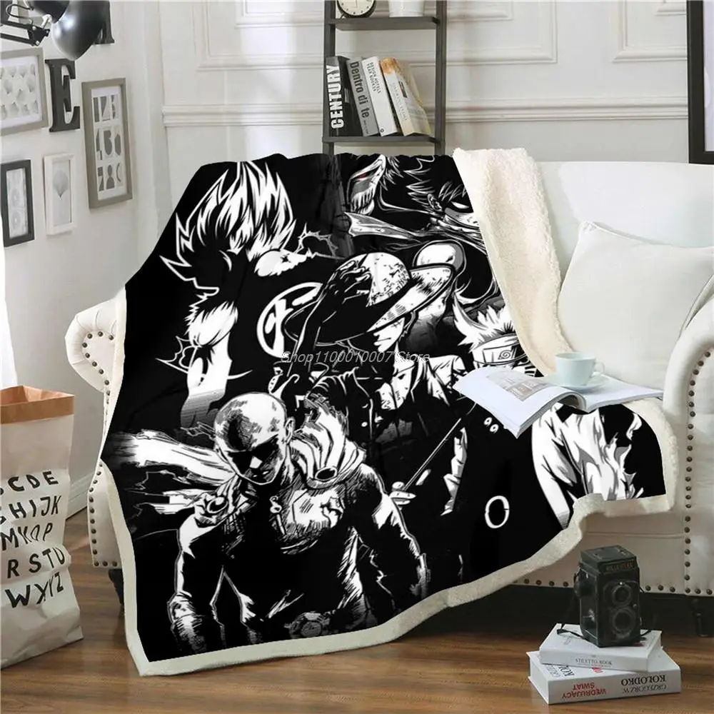 

anime One piece 3D Printing Plush Fleece Blanket Adult Fashion Quilts Home Office Washable Duvet Casual Kids Blanket 008