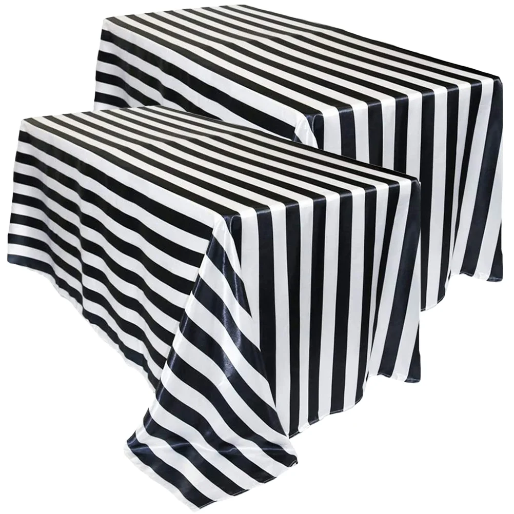 

Table Cover Tablecloth Party Covers Striped Stripechristmas Clothes Circus Xmas Birthday Whitered Reusable Outdoor Indoor Dining