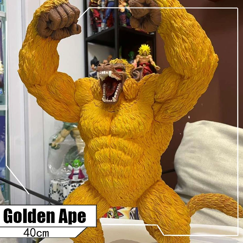 

40CM Anime Figure Dragon Ball Z Golden Great Ape Oozaru statue DBZ Goku Pvc Action Figure Collectible Model Gifts for Kids