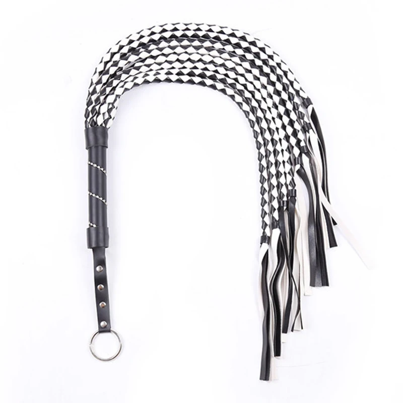 

For Horse Training Crop Whip Suede or Covered Handle with Wrist Strap Pu Leather Horse Supply Premium Woven Suede Flogger
