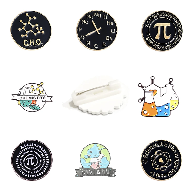 

Chemistry Science π Pi Shaped 2D Acrylic Badges Chemical Pins Epoxy Resin Brooches Women belong in the LAB Jewelry QHX64