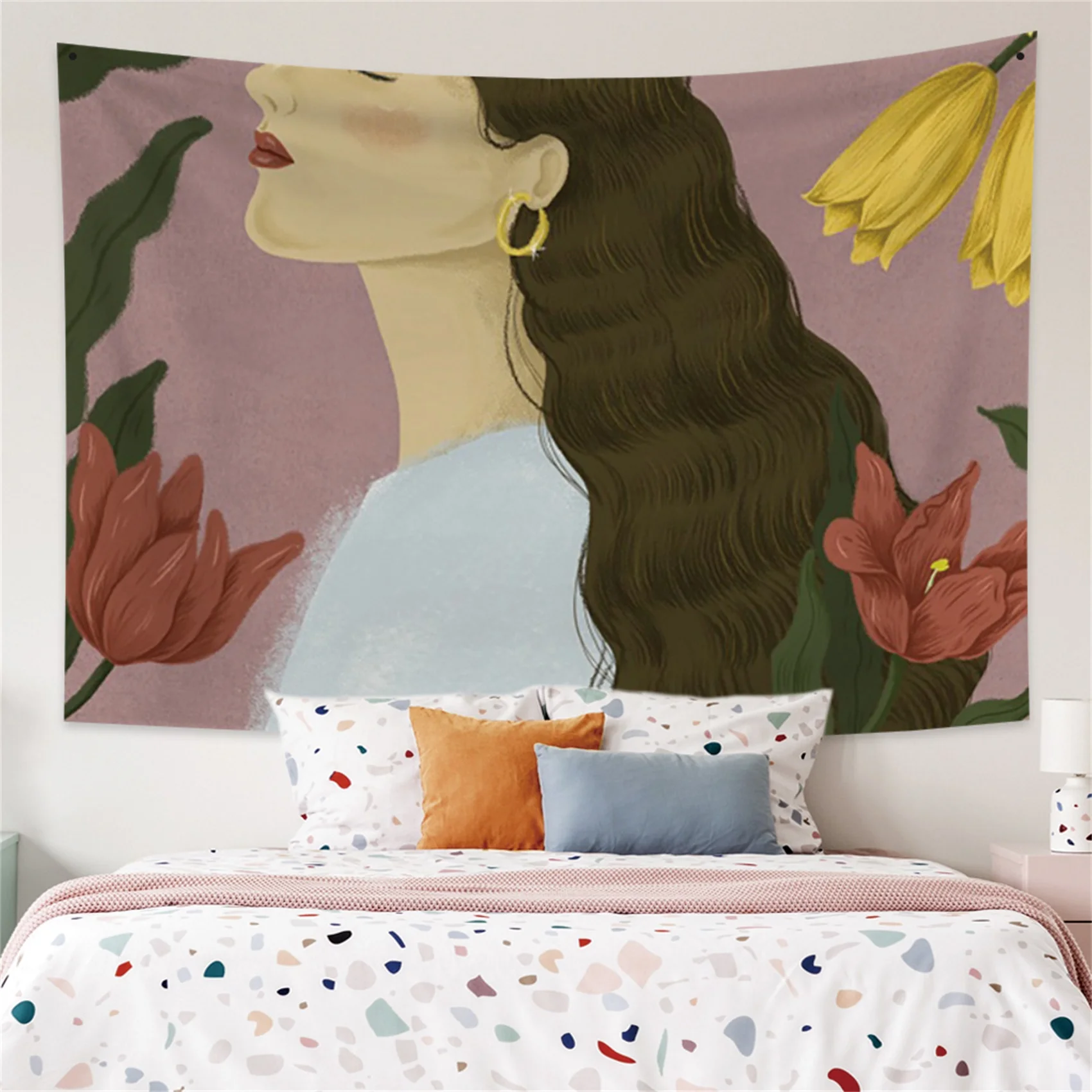 

Aesthetic Room Decor Tapestry Nordic Beauty Photo Backdrops Boho Hippie Wall Hanging Girl Bedroom Living Room College Dorm Home