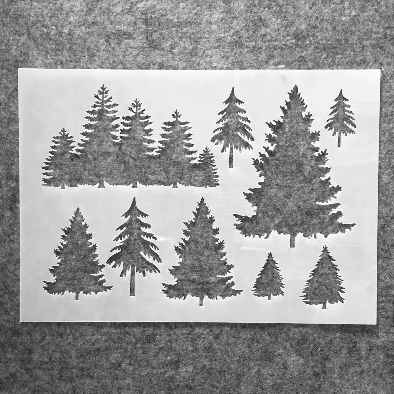 

A4 29*21cm Forest Pine Tree DIY Layering Stencils Wall Painting Scrapbook Coloring Embossing Album Decorative Template