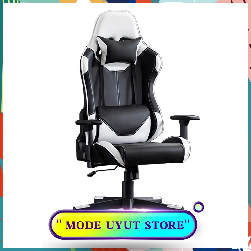 

Racing Style Gaming Chair PU Leather High Back Office Chair Ergonomic Design with Adjustable Armrest and Lumbar Support