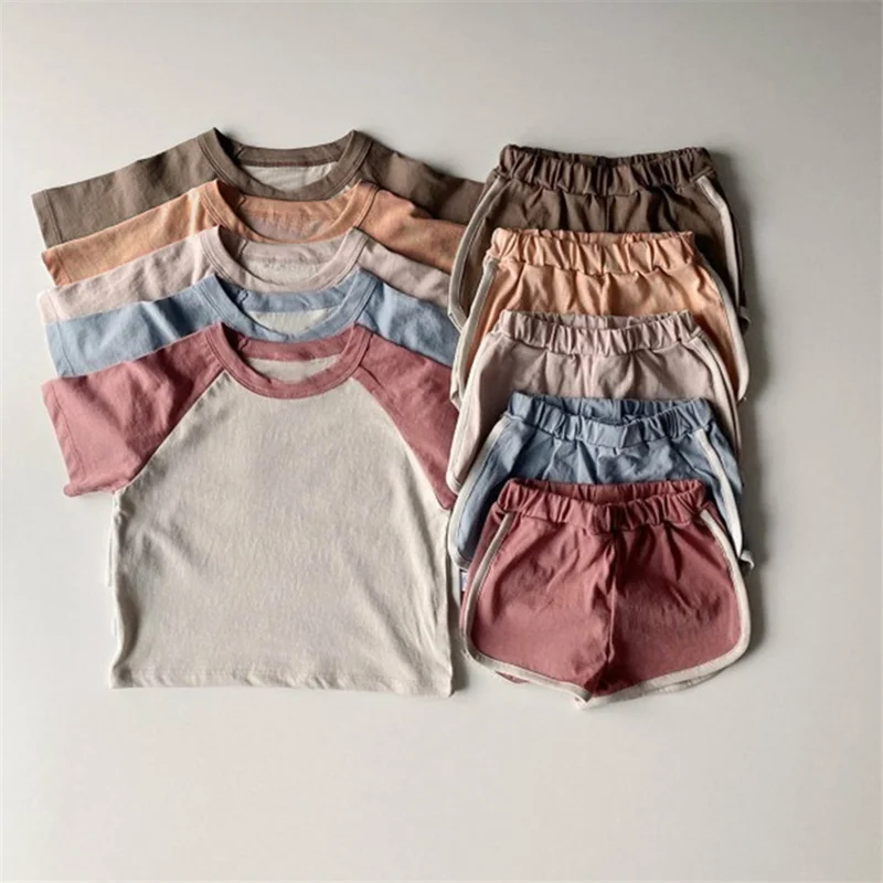 

Summer Toddler Baby Clothes Cute Short Sleeve Top + Short Outfits Infant Girl Cotton Tops Baby Boy Girl Clothing Set 0-6Y