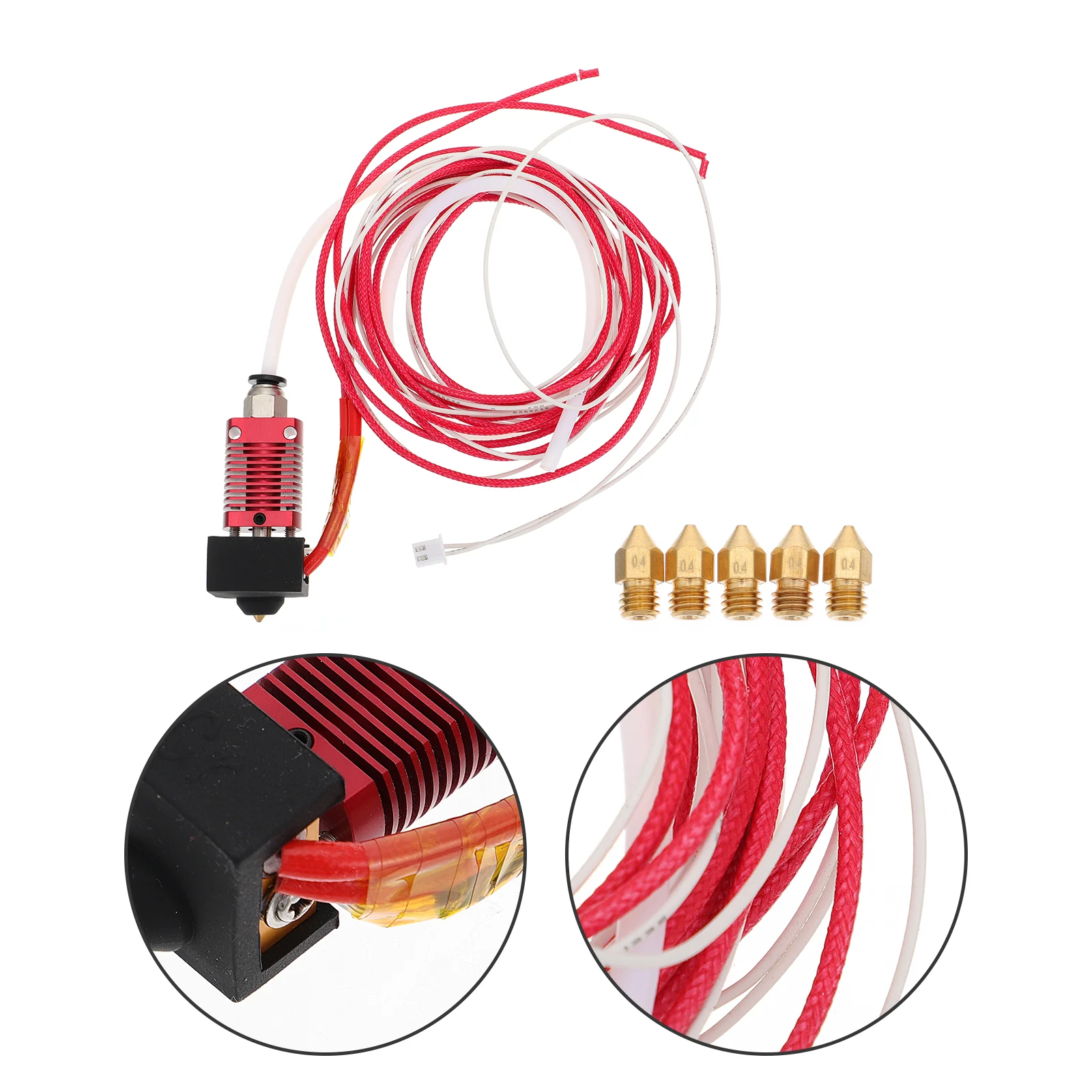 

1 Set 3D Printer Assembled J-head Hot End Extruder Kit with Brass Nozzle