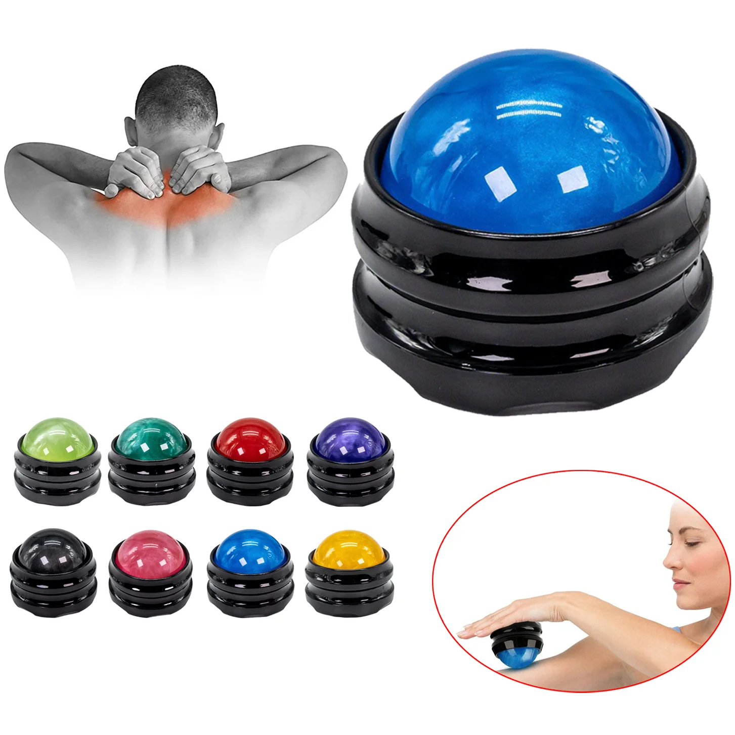 

Massage Ball Roller Massager Self Massage Body Therapy Foot Hip Back Relaxer Stress Release Muscle Joint Pain Fascia Massager