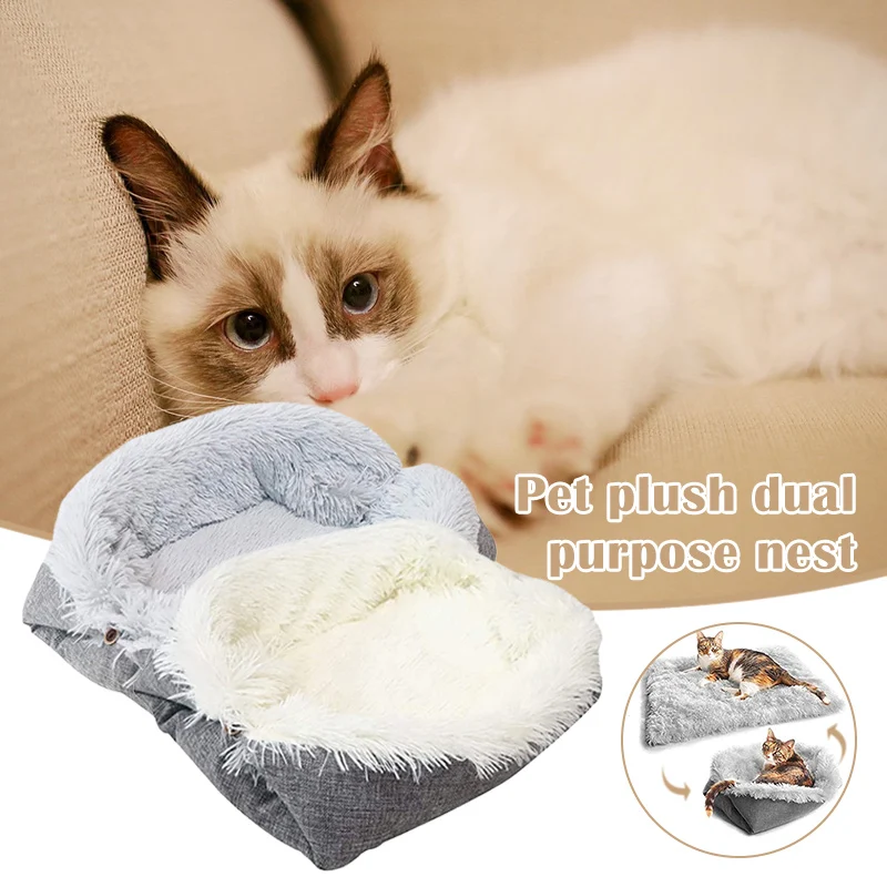 

Pets Sleeping Mat Blanket Dual-Use Plush Fluffy Bed Winter Warm Mattress Cushion Pad For Dogs Cat Pet Supplies Accessories