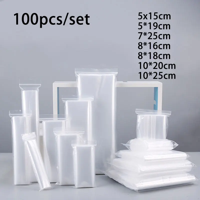 100 шт. 0 08 мм толстый квадратный многократный самозакрывающийся пакет на молнии