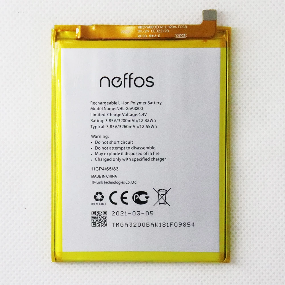

Оригинальная новая аккумуляторная батарея для телефона TP-link Neffos N1 TP908A 3260 мАч