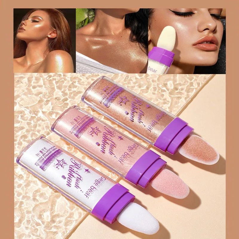 

Shimmer Highlighter Powder Glitter Highlight Stick Natural Brighten Stereo Retouch Contour Blush Powder For Face Body Makeup