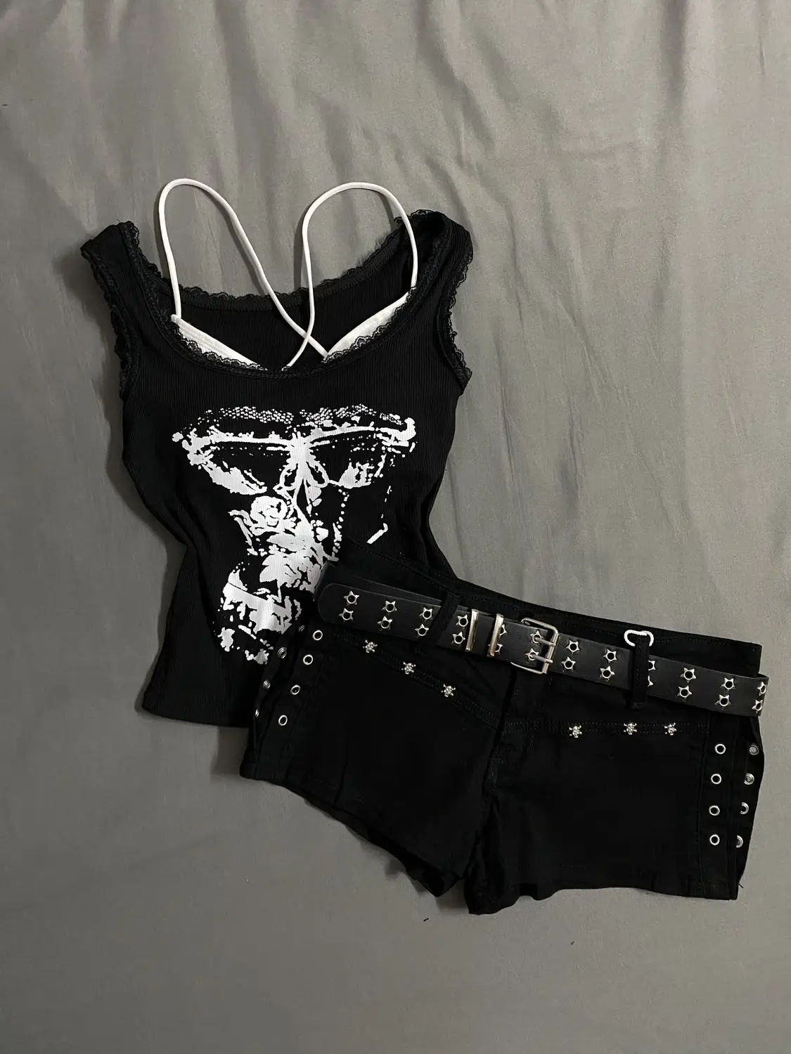 Y2k Готический укороченный топ женский камзол сексуальный кружевной летний