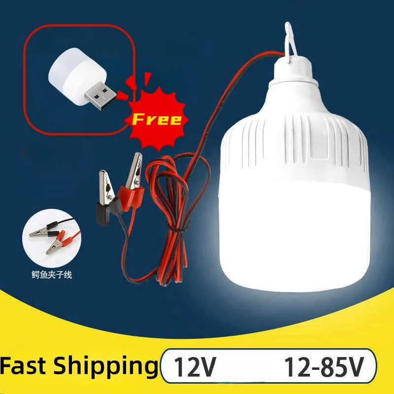 

Новинка, светодиодная лампа 12-85 в, светодиодная лампа, портативная лампа накаливания, аварийный холодный белый свет, 5/9/15/20/30/40 Вт