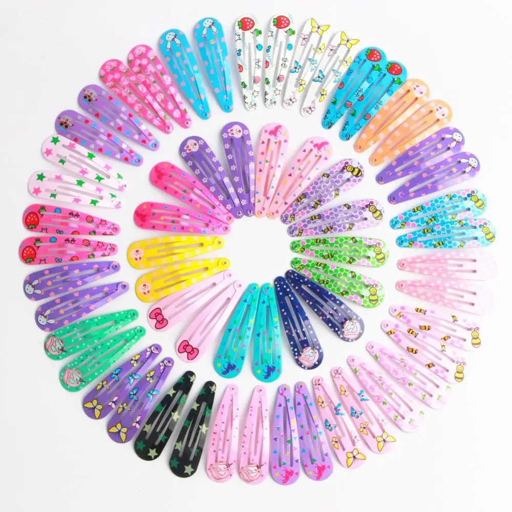 

20/40 Pcs/Lot Hair Clips Candy Color Dripping Hair Clip Princess Barrette Korean Hairclip Cartoon Headdress Hairpins for Girls