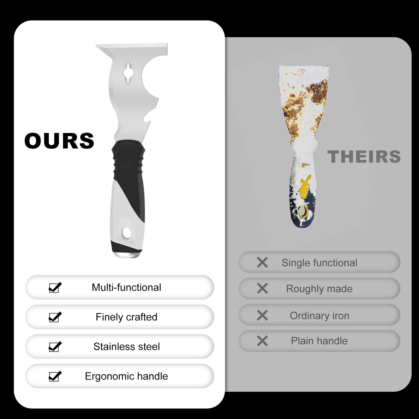 Скребок для краски из нержавеющей стали 10 в 1 2 шт.