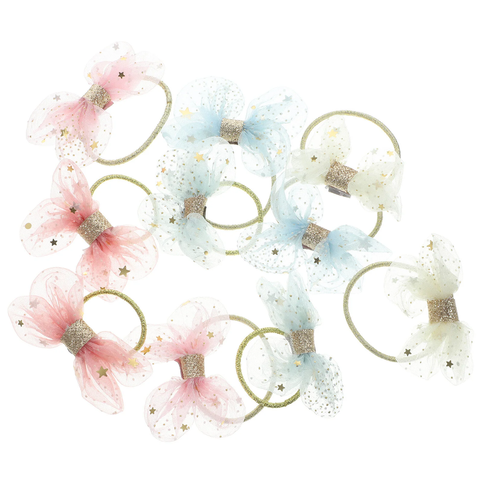 

10pcs Bow Hair Ties Elastic Hair Rope Elastic Long Ponytail Holder Girl Hair Ropes