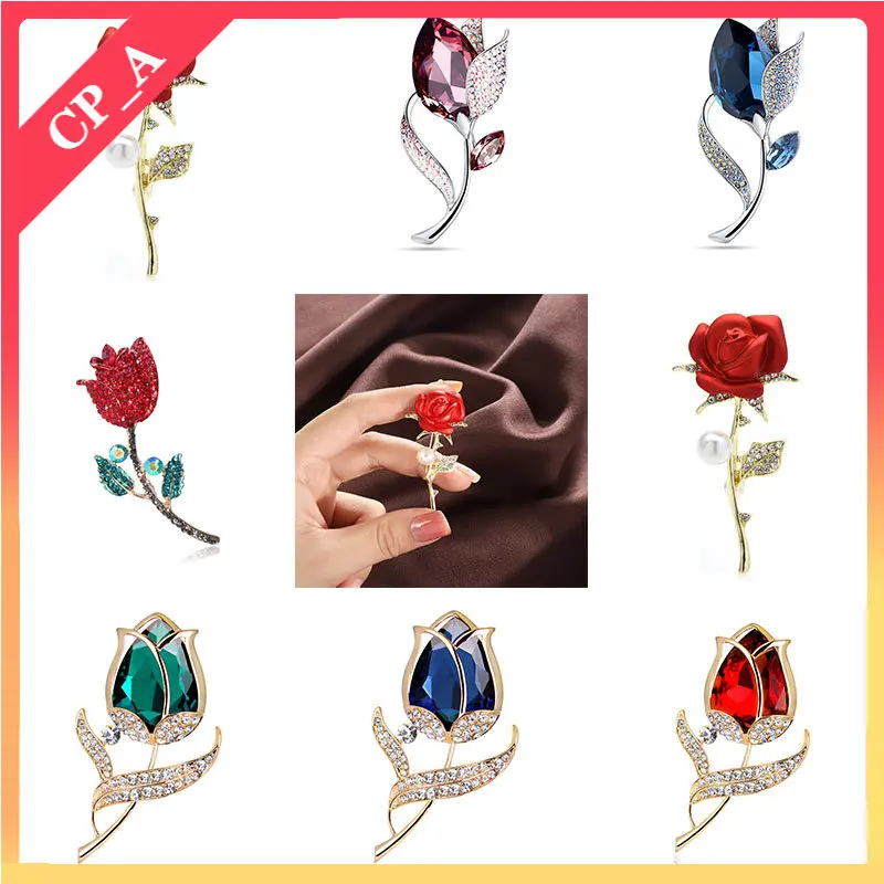 

Vintage High-end Multi-style Rose Brooch Pins for Men and Women Trendy Temperament Versatile Western Accessories