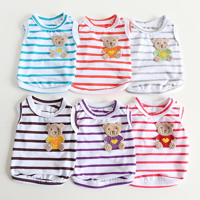 

Одежда для домашних животных, собак, в форме сердца, жилет для собак, одежда для кошек, маленький красочный полосатый принт, милая тонкая лет...