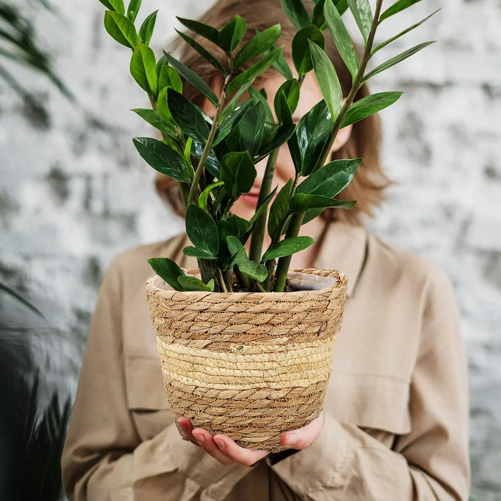 

Flower Basket Woven Planter Baskets Pots Indoor Plants Large Hand-woven Wicker Toy Holder