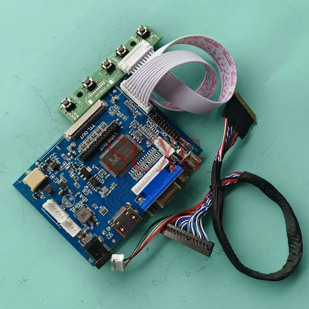 

Плата контроллера ЖК-монитора подходит для B101AW06 V1 1024*600, 40-контактный LVDS VGA + AV + HDMI-совместимый комплект 10,1 ", нетбук для самостоятельной сборк...