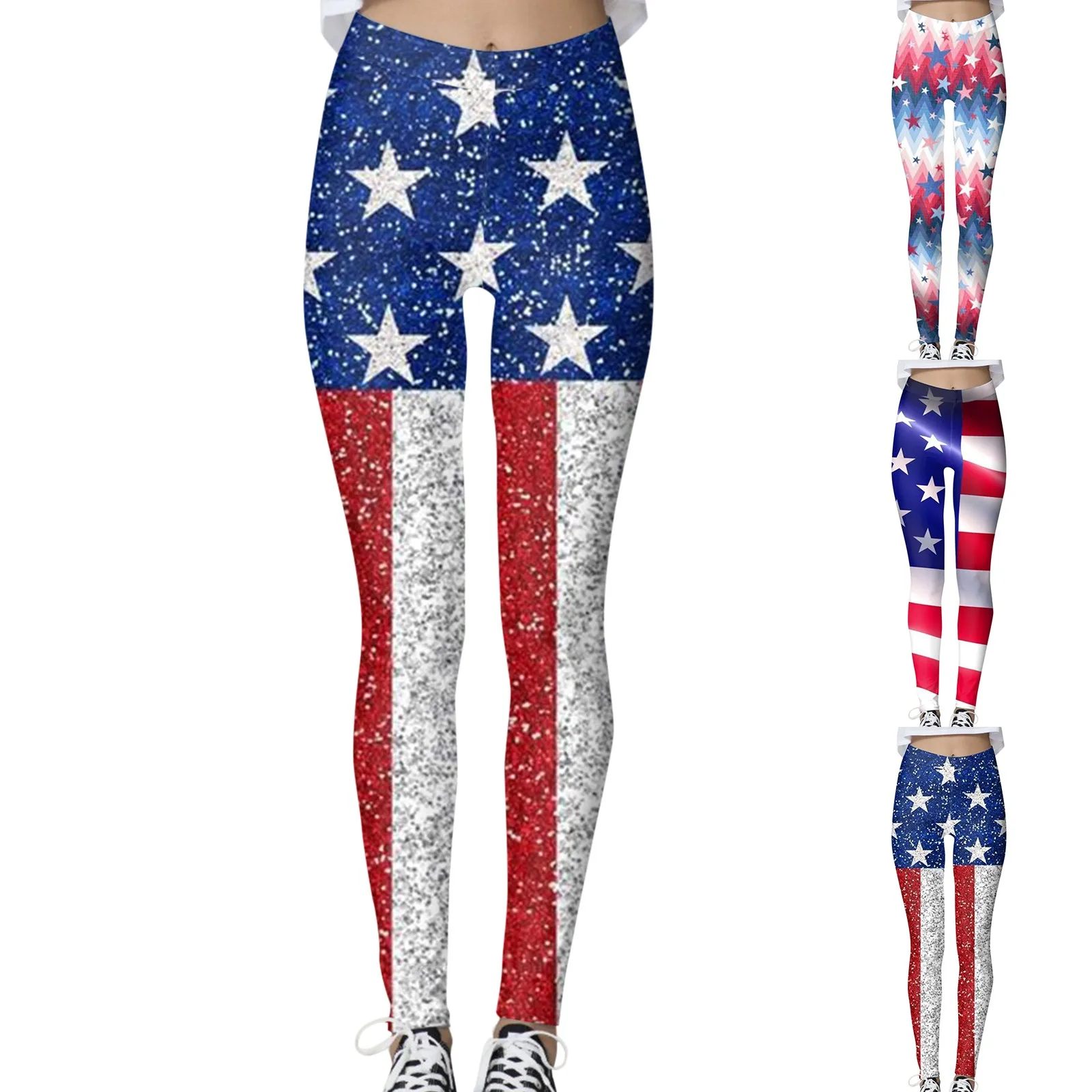 

Independence Day Print 4th Of July Leggings Female Tights High Waist Yo-ga Leggings Sports Workout Leggins Elastic Gym Clothes