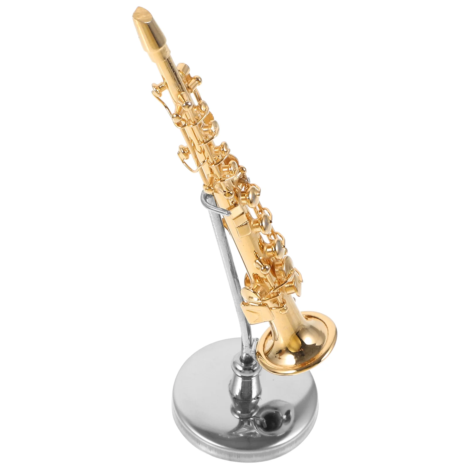 

Miniature Decor Toys Box Sax Model Musical Instruments 24k Gold Plated Copper Home
