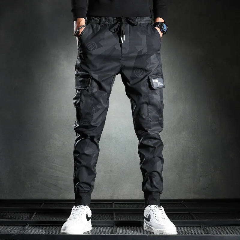 

Multi Pocket Jogging Pants Men's Elastic Waist Cargo Pants Camouflage Pencil Pants Men Leisure Pants Camo Sweatpants