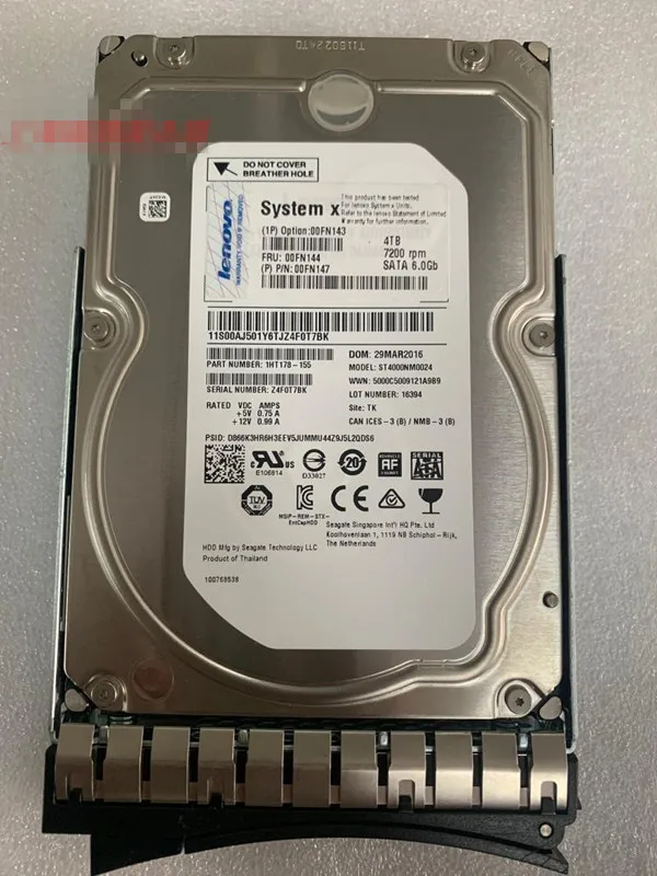 

Lenovo 00FN144 00FN143 00FN147 4T SATA 3.5' hdd hard driver