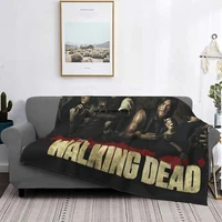 anime the walking dead movie fans bunnies flannel blanket horror scary funny throw blankets for home 200x150cm bedspread