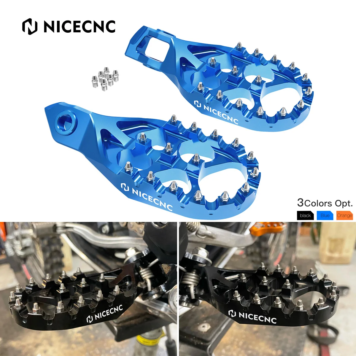 

NiceCNC 57mm Forged Enlarged Foot Pegs Pedal For Husqvarna TE FE 125-501 2024 FC FX TX TC 125 250 300 350 450 2023 2024 Footrest